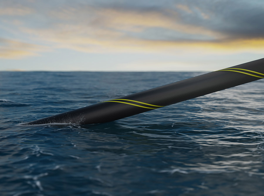 3d rendering of the installation of a subsea cable